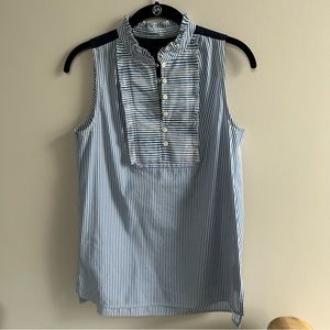 JCrew Blue and White Striped Tank Blouse size 2